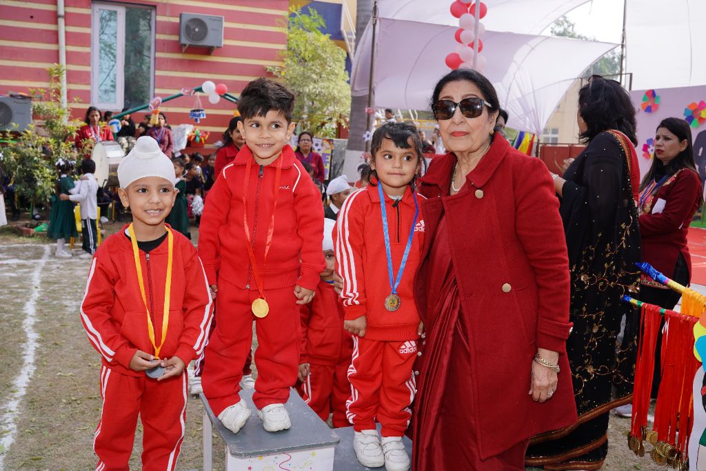 Sports Day — medal presentation to students